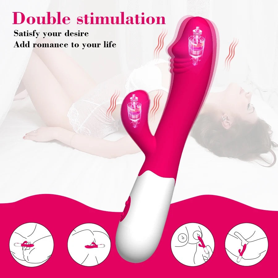 Rabbit Vibrator XA006B, double stimulation, with 30 vibrations.