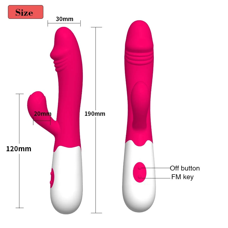 Rabbit Vibrator XA006B, double stimulation, with 30 vibrations.