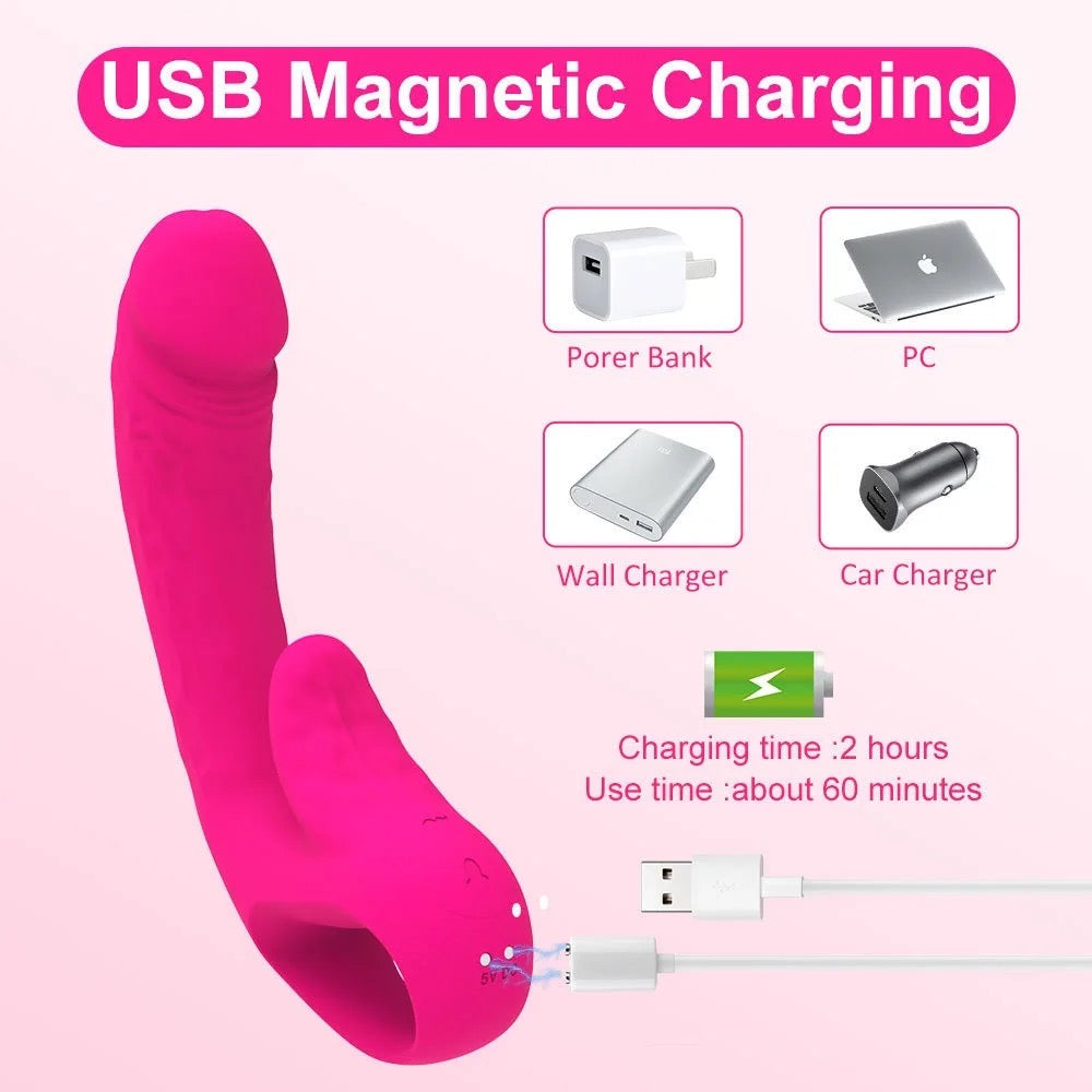 REALISTIC VIBRATOR WITH DOUBLE PENETRATION THAT HEATS UP XA150
