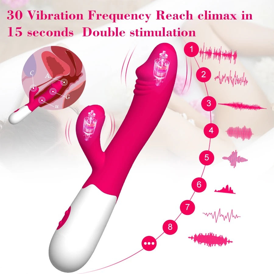 Rabbit Vibrator XA006B, double stimulation, with 30 vibrations.