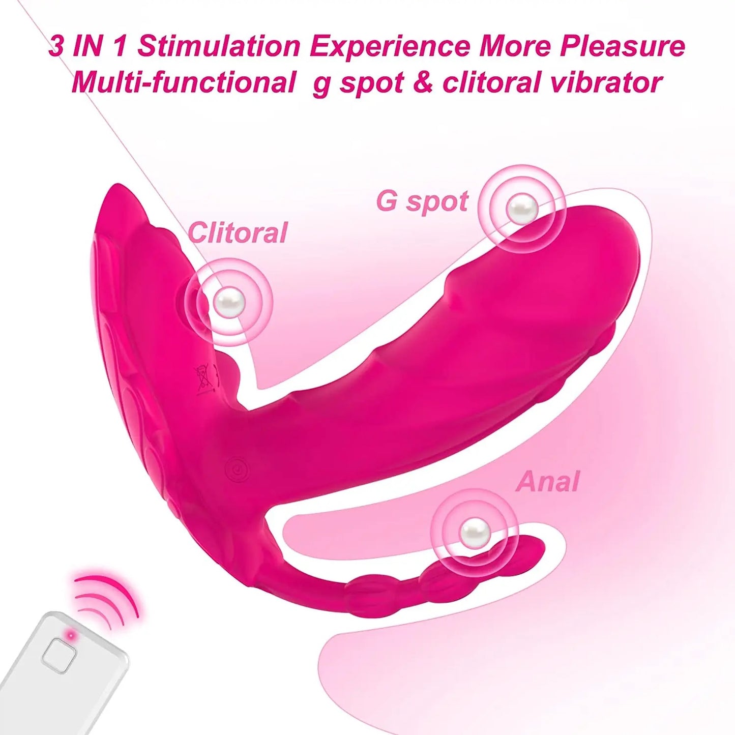 3 IN 1 VIBRATOR, CLITORAL STIMULATION, G-POINT AND ANAL.