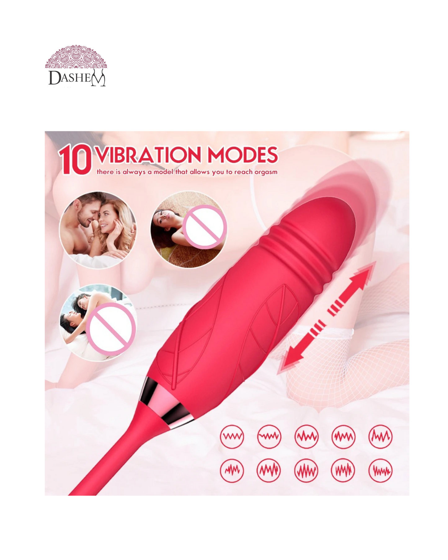 THE ROSE, VIBRATOR WITH CLITORAL AND NIPPLE SUCTION + VAGINAL STIMULATION XA122