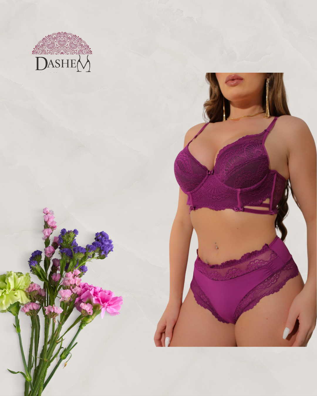 WONDERFUL SET ALL IN LACE DETAIL IN STRIPS AND FIN COMES WITH PANTIES LACE STRING