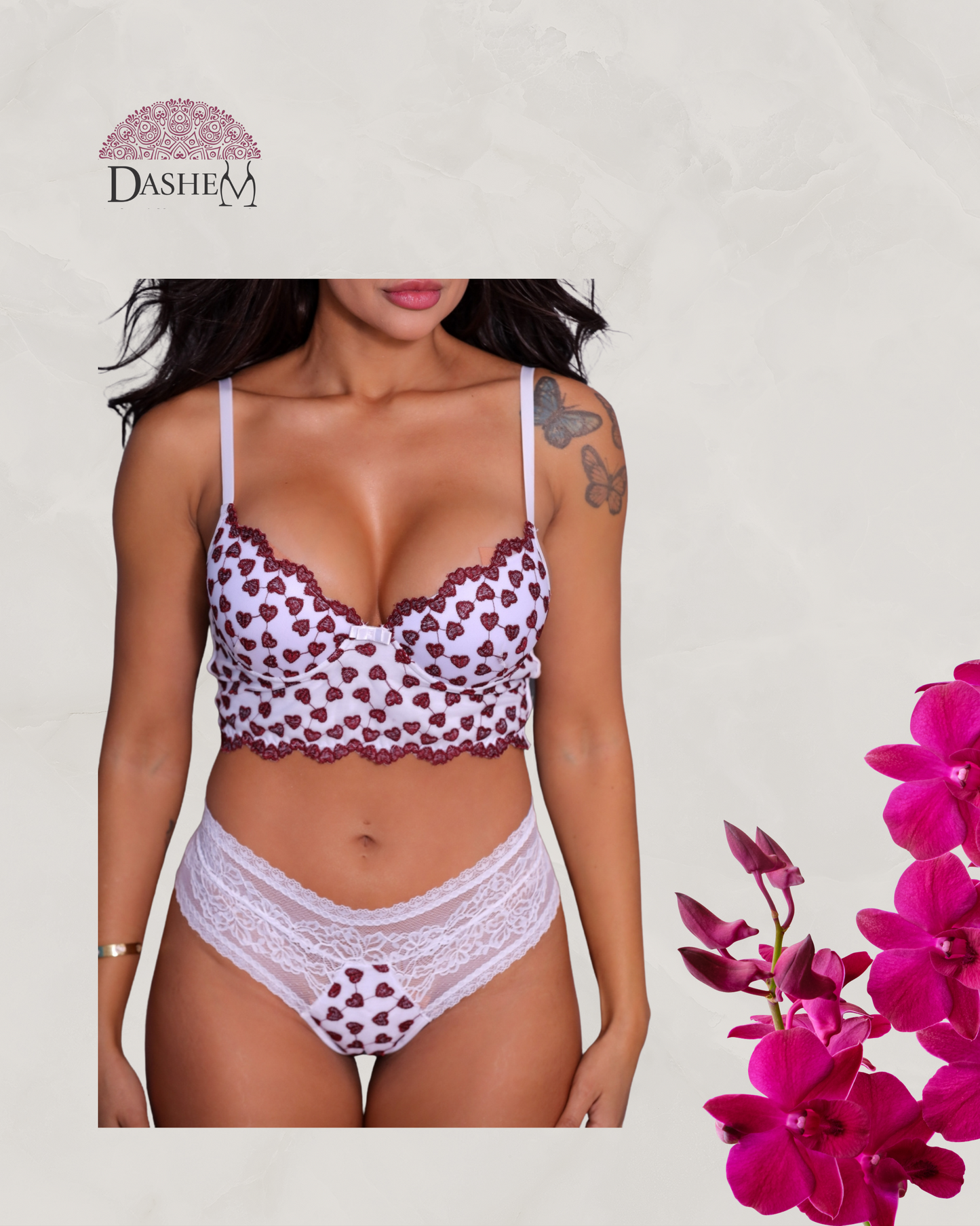 CROPPED SET IN ROMANTIC TULE COMES WITH LACE THREAD PANTIES AND TULE