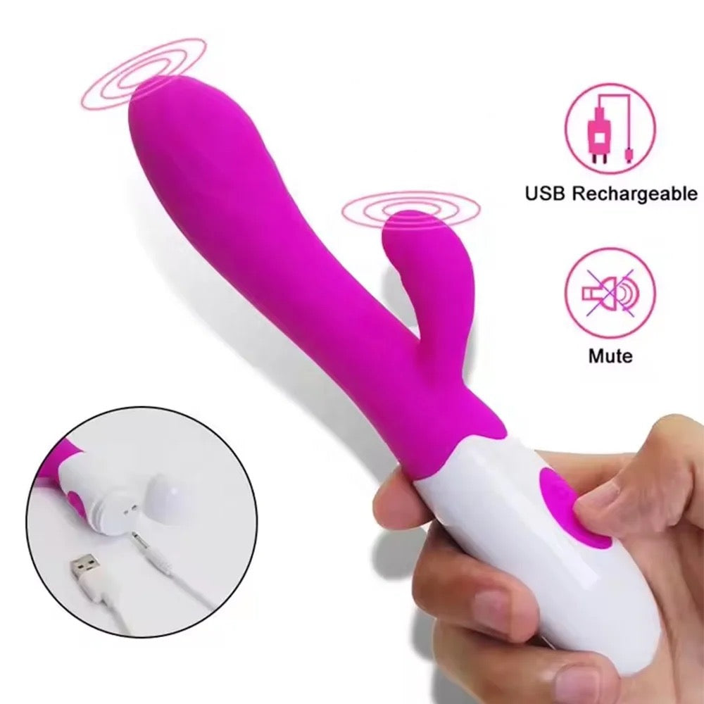 Rabbit Vibrator XA006B, double stimulation, with 30 vibrations.